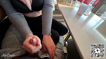 Fast food is nice a cock is better risky blowjob in the restaurant