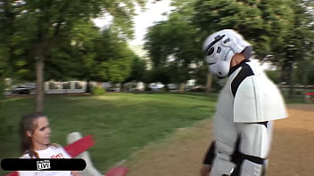 Stormtrooper seduces sexy spanish sinner zoe doll on may the fourth aka star wars day immoral live