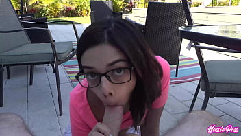 Harmony’s tight pussy gets slammed by brick in her pov debut