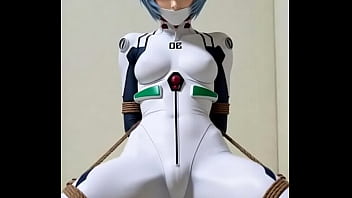 Rei bounded by rope in bedroom rubbing against a pillow