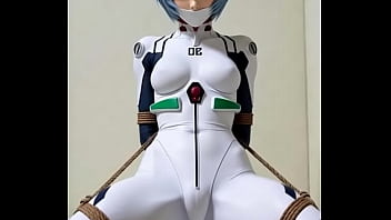 Rei bounded by rope in bedroom rubbing against a pillow