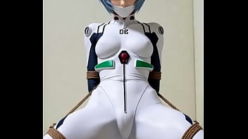 Rei bounded by rope in bedroom rubbing against a pillow