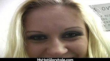Black chick gives gloryhole blowjob 8