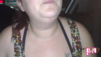 Backseat cum whore loves getting her belly filled in public