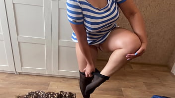 Masturbating holes while trying on clothes