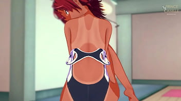 Uruka gets horny after swimming bokuben