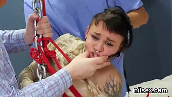 Naughty girl was brought in anus assylum for harsh treatment