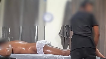 Thai sexy lady giving handjob