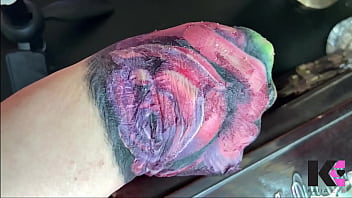 Slow mo fresh tattoo second skin peel