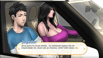 Busty neighbor rolls on dick