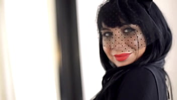 Blowjob in funeral veil