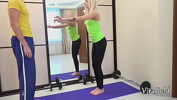 Beautiful blonde amelia fucked her trainer instead of working out