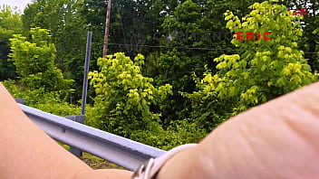 Exhibitionist and busty gets fucked on an abandoned bridge