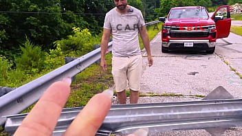 Exhibitionist and busty gets fucked on an abandoned bridge