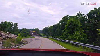 Exhibitionist and busty gets fucked on an abandoned bridge