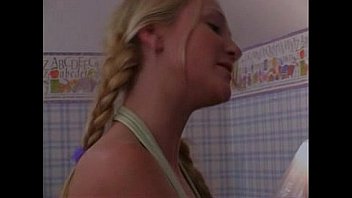 Blonde teen fucks in the bedroom