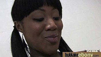 Dp with german ebony bukkake t