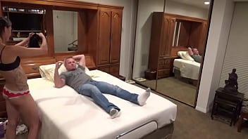 Ravishing shaved brunette fucks and sucks for fame