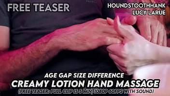 Age gap size difference creamy lotion hand massage