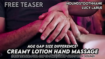 Age gap size difference creamy lotion hand massage