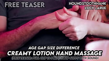 Age gap size difference creamy lotion hand massage