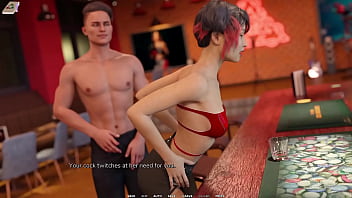 Taboo university #84 asian bartender bends over the desk and get fucked hard