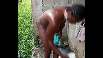 Little maiden showering across the neighborhood