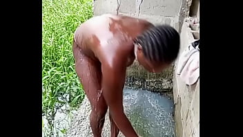 Little maiden showering across the neighborhood