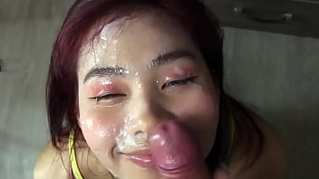 Cum covered watch me rub it all over my face