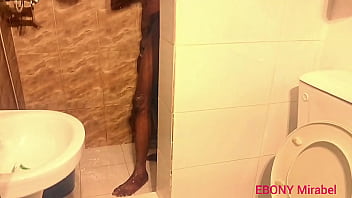 Ebony mirabel after my step son finished one round he run to take his bath and come back to finish what it start