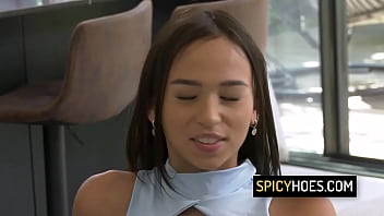 Skinny slut loves big black cock in her tight pussy