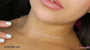 Sexy brunette model naked clsoe up