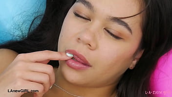 Sexy brunette model naked clsoe up