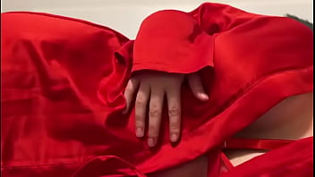 Brunette in sexy red lingerie wants some fun