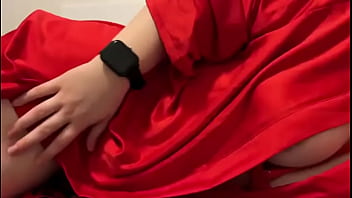 Brunette in sexy red lingerie wants some fun