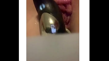 Real high end model masturbating double penetration with vibrators & lovense lush & dildo
