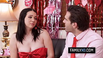 Virgin teens have threesome sex with their stepfather for v day
