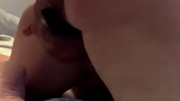 Pounding wife’s tight pussy doggy style great angle