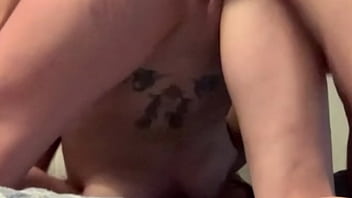 Pounding wife’s tight pussy doggy style great angle