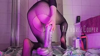 I insert spheres in my ass then push them in deeper with a big cock dildo