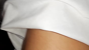 Our risky masturbation under the blanket next to my stepmother