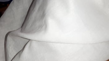 Our risky masturbation under the blanket next to my stepmother