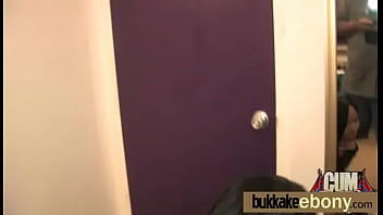 Black hottie gets several white cocks to fuck her 23