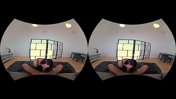 S vr blowjob fills horny babe's mouth with cum