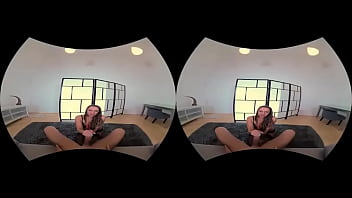 S vr blowjob fills horny babe's mouth with cum