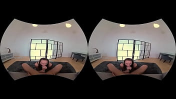 S vr blowjob fills horny babe's mouth with cum