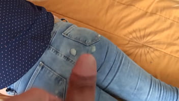 You can't put your cock in me but come in my ass with my jeans on i want your cum