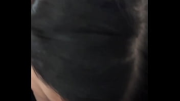 Horny brunette sucking dick backstage