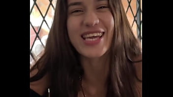 Horny brunette sucking dick backstage