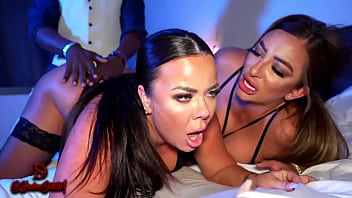 Dimitri’s huge cock fucks mads & amelia in sweaty threesome